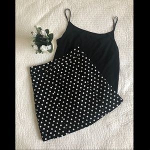 Korean Vintage Polka Dot A-Line Mini Skirt